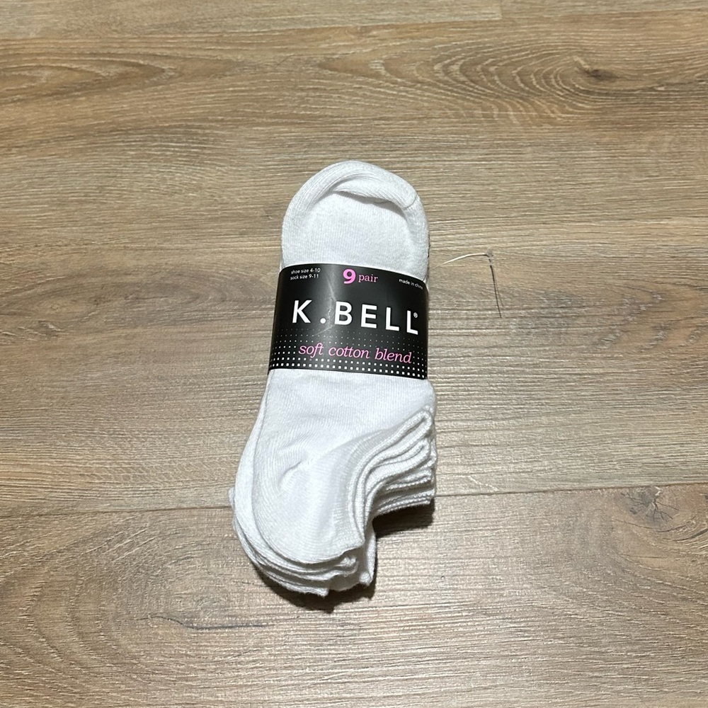 NWT 9 Pair Women’s K. Bell No-Show Ankle Cotton Blend Socks